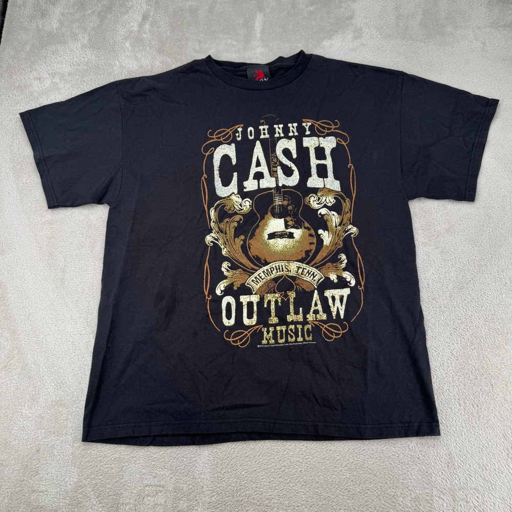 Vintage Zion Rootswear Johnny Cash Outlaw Country Music Shirt Mens 1X Black